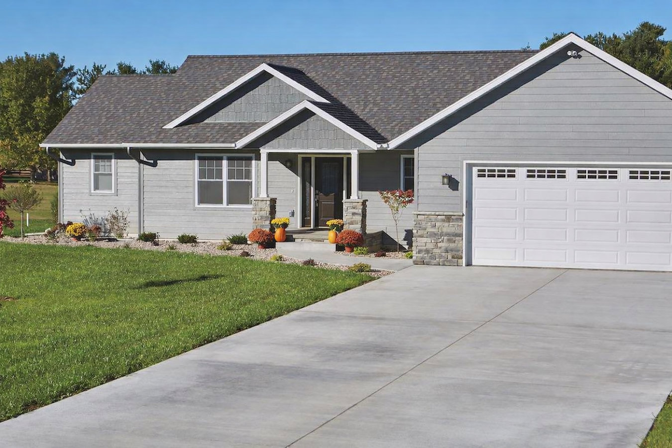 Concrete driveway building